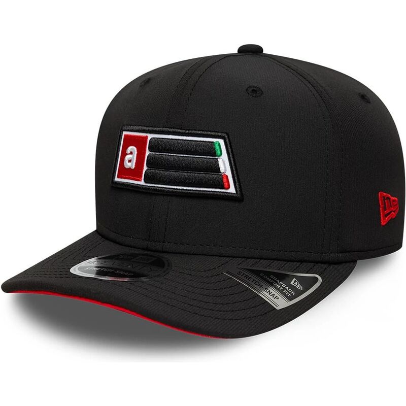 new-era-curved-brim-9seventy-stretch-snap-patch-aprilia-piaggio-black-snapback-cap