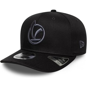 New Era Curved Brim Black Logo 9SEVENTY Stretch Snap Seasonal Vespa Piaggio Black Snapback Cap