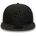 new-era-flat-brim-black-logo-59fifty-chicago-white-sox-mlb-black-fitted-cap