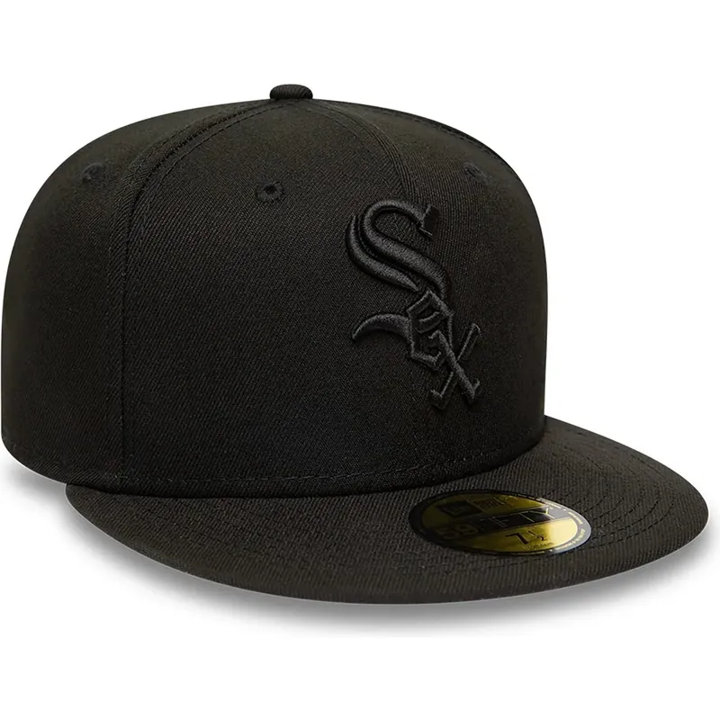 new-era-flat-brim-black-logo-59fifty-chicago-white-sox-mlb-black-fitted-cap
