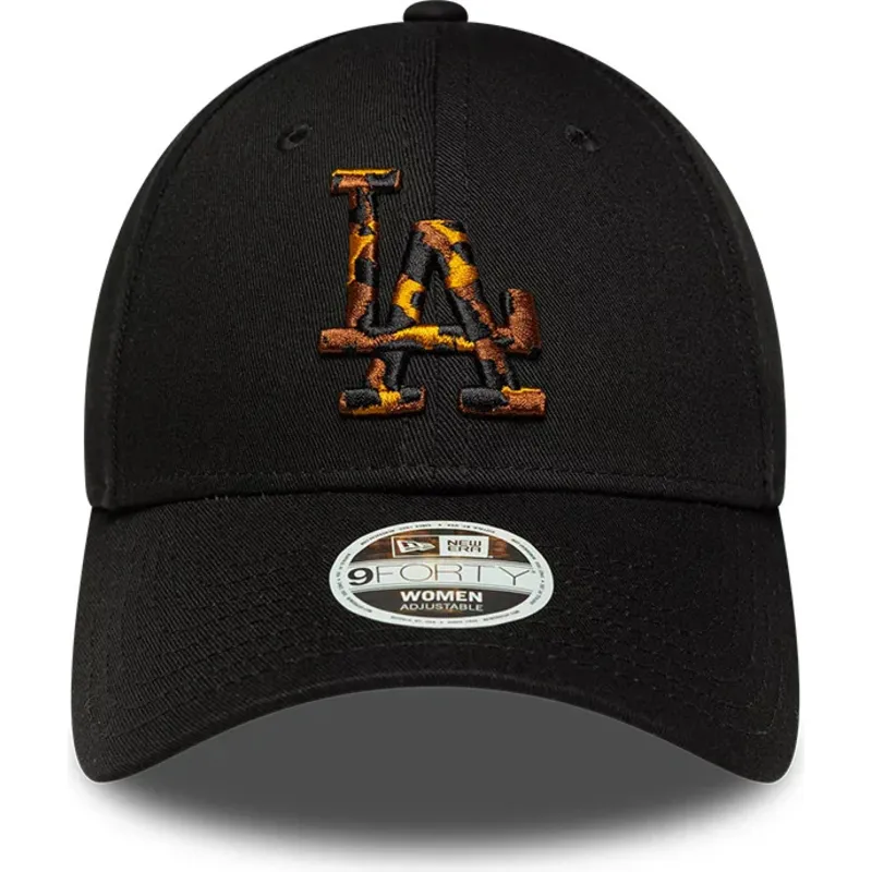 new-era-curved-brim-women-9forty-tort-infill-los-angeles-dodgers-mlb-black-adjustable-cap