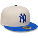 new-era-flat-brim-blue-logo-59fifty-league-essential-new-york-yankees-mlb-beige-and-blue-fitted-cap
