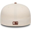 new-era-flat-brim-brown-logo-59fifty-league-essential-new-york-yankees-mlb-brown-and-beige-fitted-cap