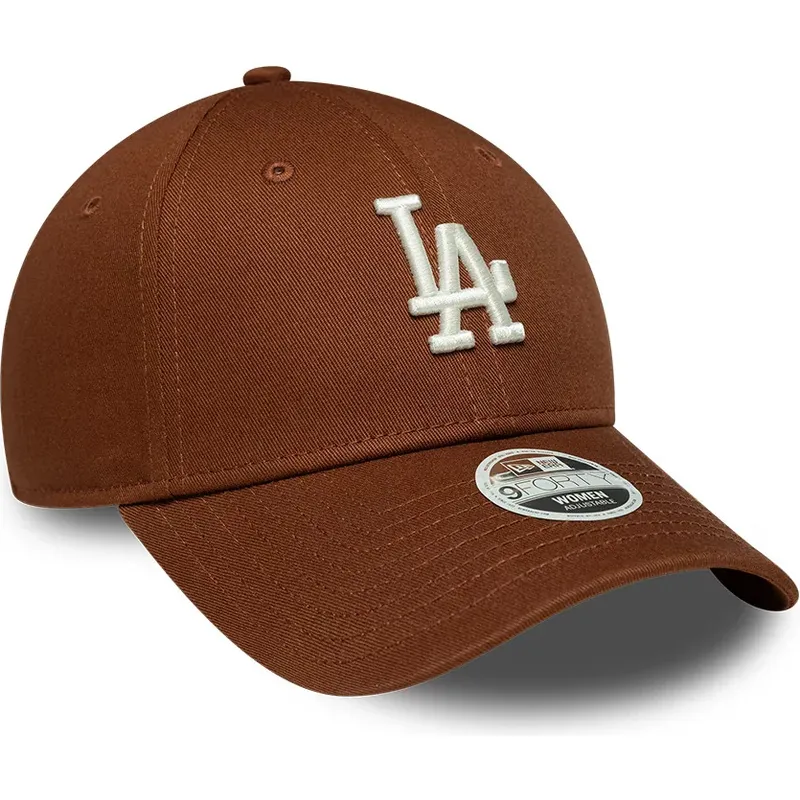gorra-curva-marron-ajustable-para-mujer-9forty-league-essential-midi-de-los-angeles-dodgers-mlb-de-new-era