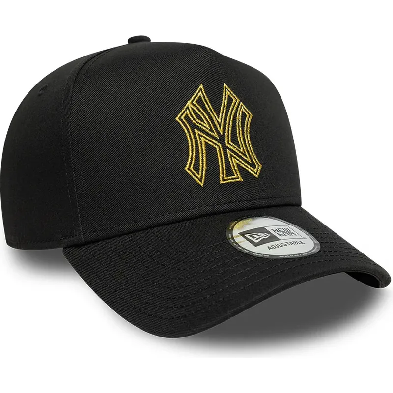 gorra-curva-negra-snapback-con-logo-dorado-e-frame-metallic-outline-de-new-york-yankees-mlb-de-new-era gorra-curva-negra-snapback-con-logo-dorado-e-frame-metallic-outline-de-new-york-yankees-mlb-de-new-era