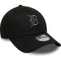 new-era-curved-brim-grey-logo-9forty-league-essential-detroit-tigers-mlb-black-adjustable-cap