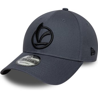 New Era Curved Brim Black Logo 9FORTY Logo Vespa Piaggio Dark Grey Adjustable Cap