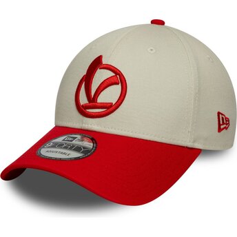 Gorra curva roja y beige ajustable 9FORTY Contrast Visor Vespa Piaggio de New Era