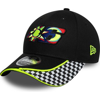 Gorra curva negra ajustable 9FORTY M-Crown Check de Valentino Rossi VR46 MotoGP de New Era