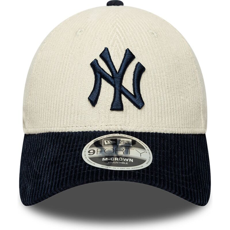 new-era-curved-brim-navy-blue-logo-9forty-m-crown-cord-new-york-yankees-mlb-beige-and-navy-blue-adjustable-cap