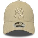 new-era-curved-brim-9forty-m-crown-cord-new-york-yankees-mlb-beige-adjustable-cap-with-beige-logo