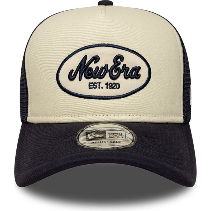 gorra-trucker-azul-marino-y-beige-a-frame-oval-foam-patch-de-new-era gorra-trucker-azul-marino-y-beige-a-frame-oval-foam-patch-de-new-era