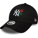 gorra-curva-negra-ajustable-para-mujer-9forty-flower-icon-de-new-york-yankees-mlb-de-new-era