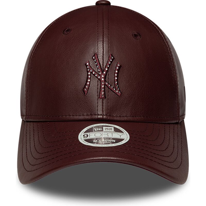 gorra-curva-marron-snapback-para-mujer-9forty-m-crown-pu-diamante-de-new-york-yankees-mlb-de-new-era