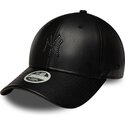 gorra-curva-negra-snapback-para-mujer-con-logo-negro-9forty-m-crown-pu-diamante-de-new-york-yankees-mlb-de-new-era