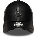 gorra-curva-negra-snapback-para-mujer-con-logo-negro-9forty-m-crown-pu-diamante-de-new-york-yankees-mlb-de-new-era