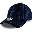 new-era-curved-brim-women-navy-blue-logo-9twenty-velour-los-angeles-dodgers-mlb-navy-blue-adjustable-cap