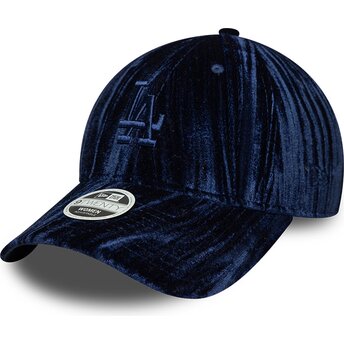 Gorra curva azul marino ajustable para mujer con logo azul marino 9TWENTY Velour de Los Angeles Dodgers MLB de New Era
