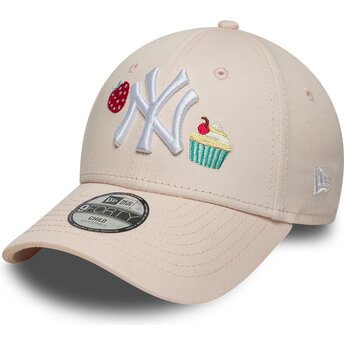 Gorra curva rosa ajustable para niño 9FORTY Food Icon Cupcake de New York Yankees MLB de New Era