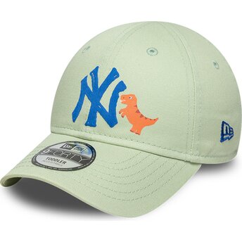 Gorra curva verde ajustable para niño con logo azul 9FORTY Dino Icon de New York Yankees MLB de New Era