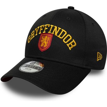 Gorra curva negra snapback para niño 9FORTY Wordmark de Gryffindor Harry Potter de New Era