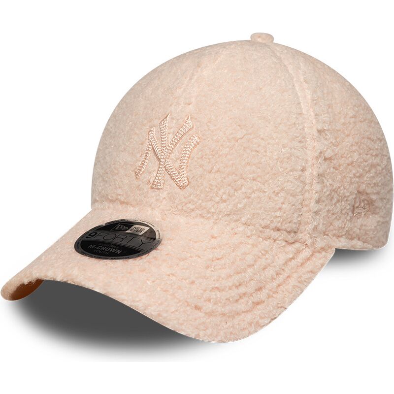 new-era-curved-brim-youth-pink-logo-9forty-m-crown-winter-borg-new-york-yankees-mlb-pink-snapback-cap new-era-curved-brim-youth-pink-logo-9forty-m-crown-winter-borg-new-york-yankees-mlb-pink-snapback-cap