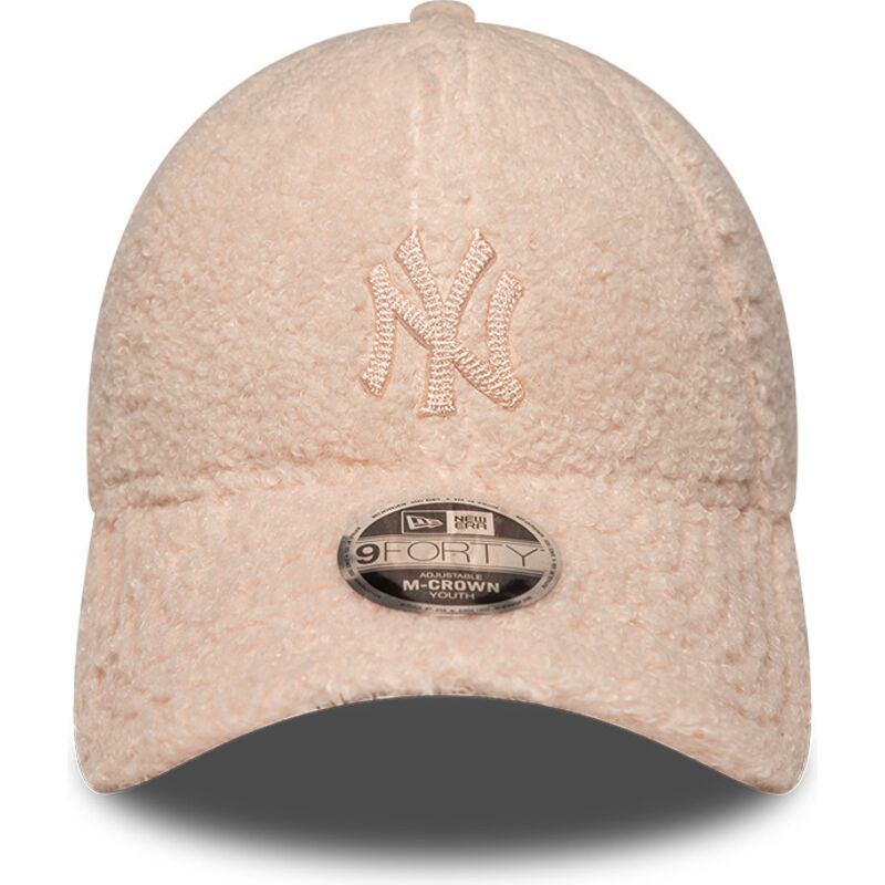 new-era-curved-brim-youth-pink-logo-9forty-m-crown-winter-borg-new-york-yankees-mlb-pink-snapback-cap new-era-curved-brim-youth-pink-logo-9forty-m-crown-winter-borg-new-york-yankees-mlb-pink-snapback-cap