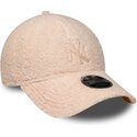 new-era-curved-brim-youth-pink-logo-9forty-m-crown-winter-borg-new-york-yankees-mlb-pink-snapback-cap