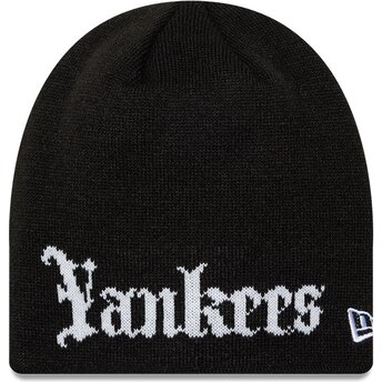 Gorro negro Knit Skully Wordmark de New York Yankees MLB de New Era