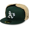 gorra-plana-verde-ajustada-59fifty-dogear-world-series-de-oakland-athletics-mlb-de-new-era