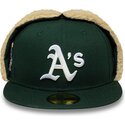 gorra-plana-verde-ajustada-59fifty-dogear-world-series-de-oakland-athletics-mlb-de-new-era