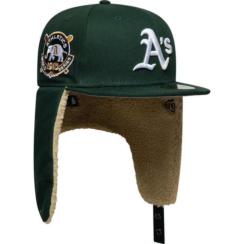 new-era-flat-brim-59fifty-dogear-world-series-oakland-athletics-mlb-green-fitted-cap