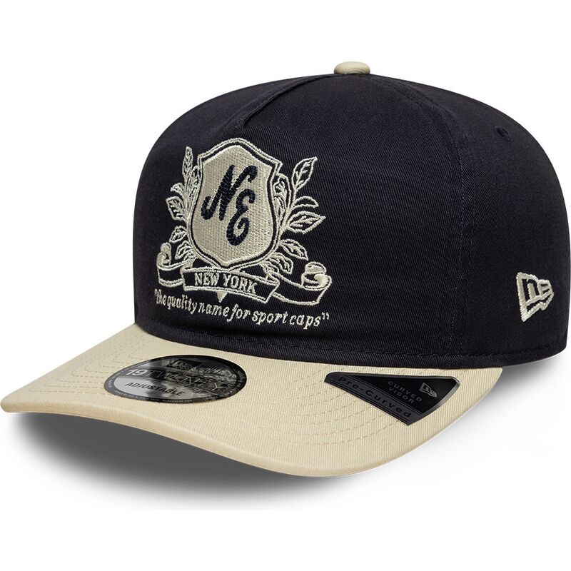 new-era-curved-brim-19twenty-washed-graphic-navy-blue-and-beige-adjustable-cap new-era-curved-brim-19twenty-washed-graphic-navy-blue-and-beige-adjustable-cap