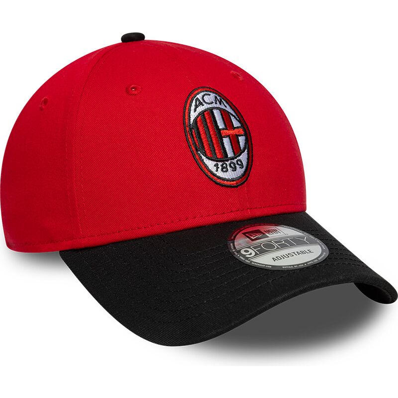 gorra-curva-roja-y-negra-ajustable-9forty-contrast-de-ac-milan-serie-a-de-new-era gorra-curva-roja-y-negra-ajustable-9forty-contrast-de-ac-milan-serie-a-de-new-era