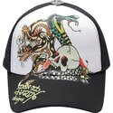 gorra-trucker-negra-y-blanca-snake-and-skull-de-ed-hardy