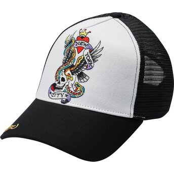 Ed Hardy Nyc Black and White Trucker Hat