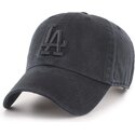 47-brand-curved-brim-black-logo-clean-up-tonal-los-angeles-dodgers-mlb-black-adjustable-cap