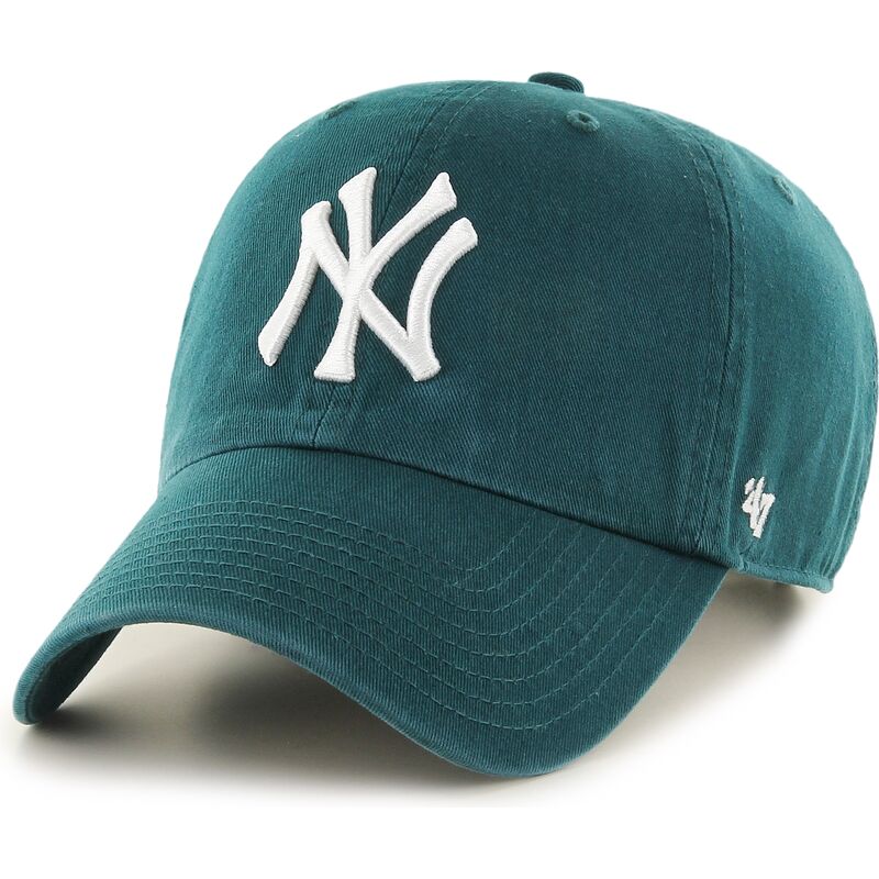 47-brand-curved-brim-clean-up-no-loop-label-pacific-green-new-york-yankees-mlb-green-adjustable-cap