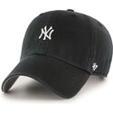 47-brand-curved-brim-clean-up-base-runner-mini-logo-new-york-yankees-mlb-black-adjustable-cap