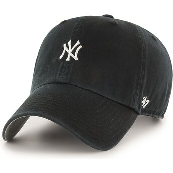 47 Brand Curved Brim Clean Up Base Runner Mini Logo New York Yankees MLB Black Adjustable Cap