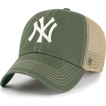 Gorra trucker verde y beige Clean Up Trawler de New York Yankees MLB de 47 Brand