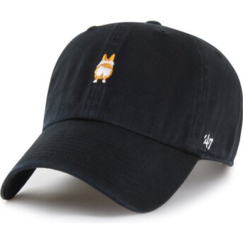 Gorra curva negra ajustable Clean Up Base Runner Icon Dog de 47 Brand