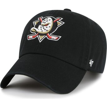 Gorra curva negra ajustable Clean Up de Anaheim Ducks NHL de 47 Brand