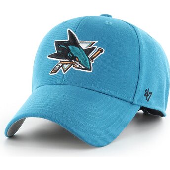 Gorra curva azul ajustable MVP Dark Teal de San Jose Sharks NHL de 47 Brand