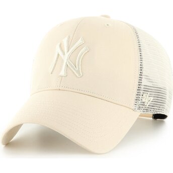 47 Brand MVP Branson New York Yankees MLB Beige Trucker Hat with Beige Logo
