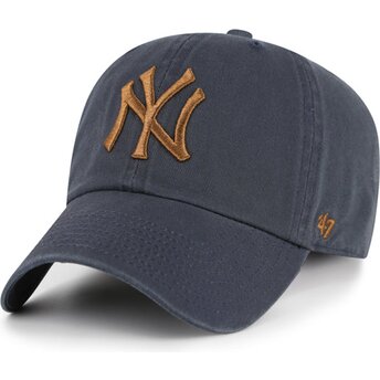 Gorra curva gris ajustable con logo marrón Clean Up...
