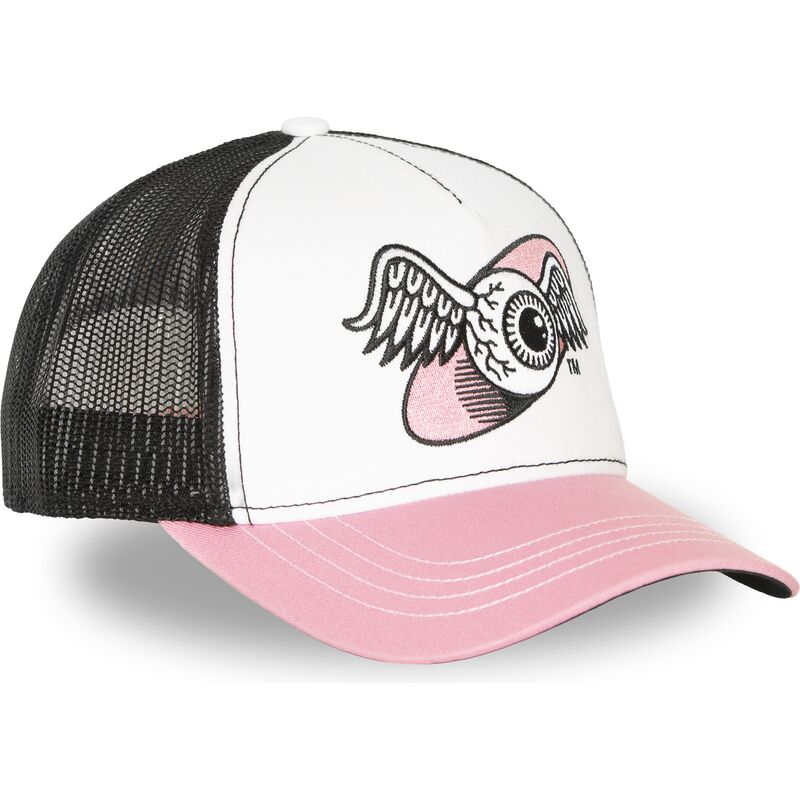 von-dutch-oeil-pink-and-black-trucker-hat von-dutch-oeil-pink-and-black-trucker-hat