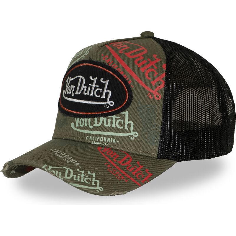 von-dutch-cafe12-green-and-black-trucker-hat von-dutch-cafe12-green-and-black-trucker-hat