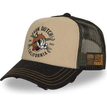 Gorra trucker beige y negra CREW37 de Von Dutch