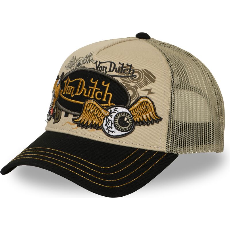 gorra-trucker-beige-y-negra-patches19-de-von-dutch gorra-trucker-beige-y-negra-patches19-de-von-dutch